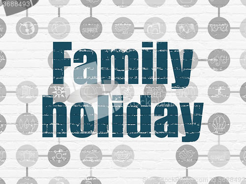 Image of Travel concept: Family Holiday on wall background