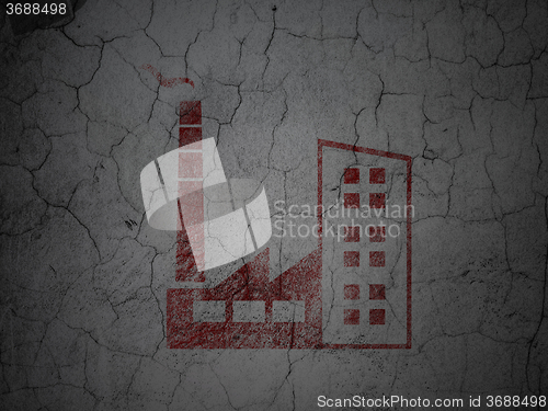 Image of Industry concept: Industry Building on grunge wall background