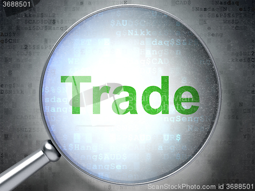 Image of Finance concept: Trade with optical glass