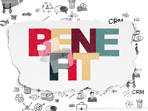 Image of Finance concept: Benefit on Torn Paper background