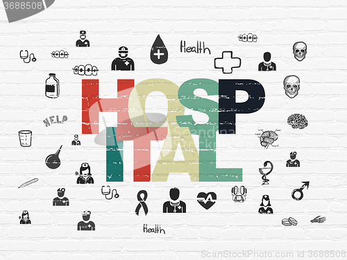 Image of Health concept: Hospital on wall background