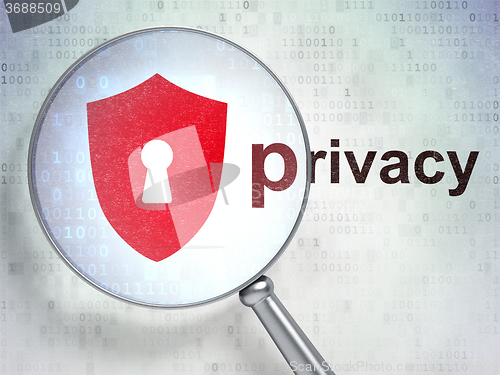 Image of Safety concept: Shield With Keyhole and Privacy with optical glass