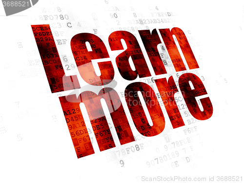 Image of Studying concept: Learn More on Digital background
