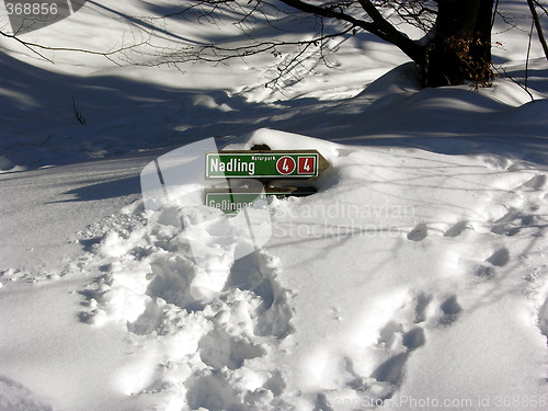 Image of Sign in snow
