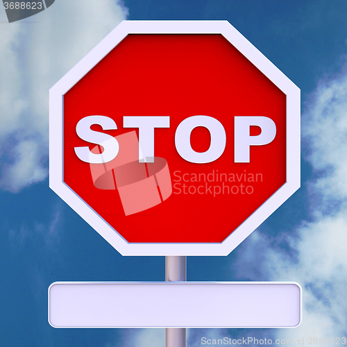 Image of Stop Sign With Blank Copyspace For Message