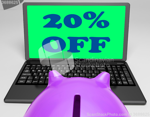Image of Twenty Percent Off Laptop Shows 20 Discounts Online