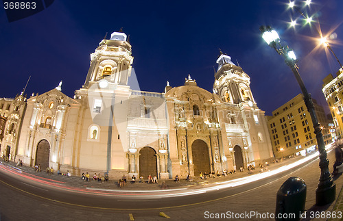 Image of catedral on plaza de armas plaza mayor lima peru