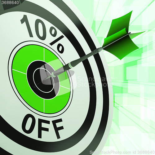 Image of 10 Percent Off Shows Discount Promotion Advertisement