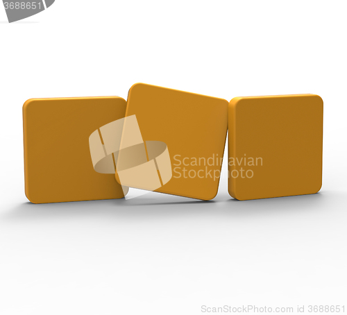Image of Three Blank Tiles Show Copyspace For 3 Letter Word