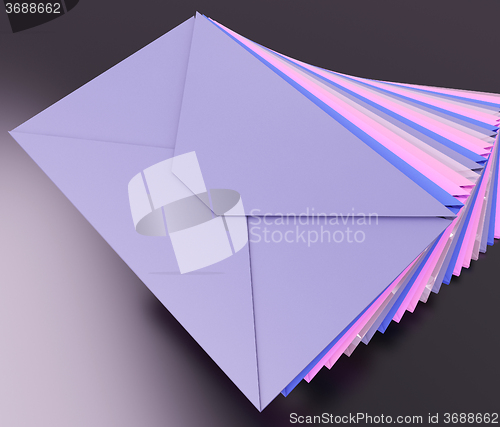 Image of Stacked Envelopes Shows E-mail Message Inbox Mailbox