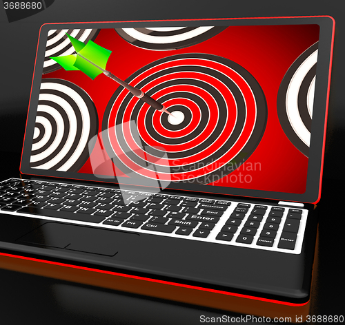 Image of Target Hit On Laptop Shows Accuracy