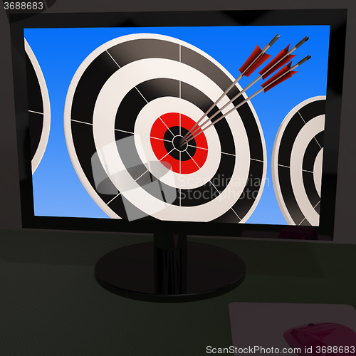 Image of Arrows On Monitor Showing Efficiency