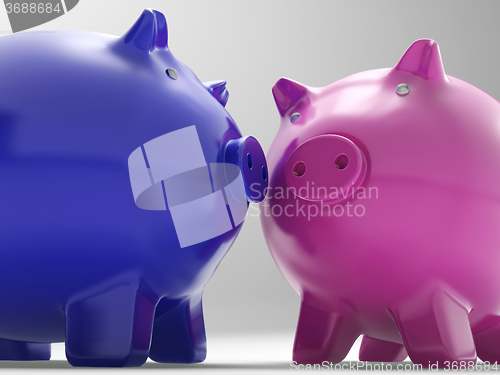 Image of Pair Of Pigs Shows Exchange And Wealth