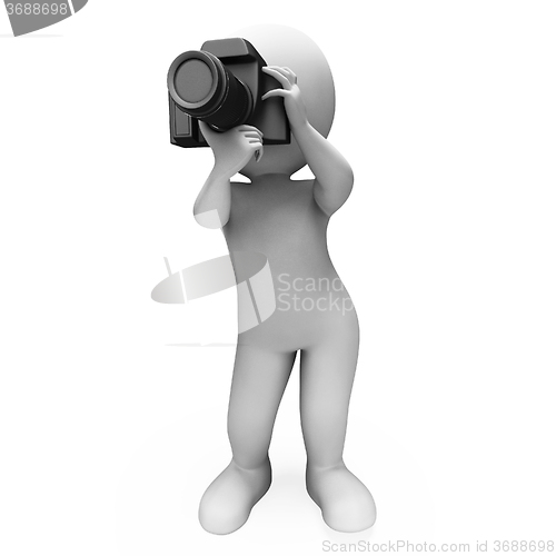 Image of Digital Photo Character Shows Photographic Dslr And Photography