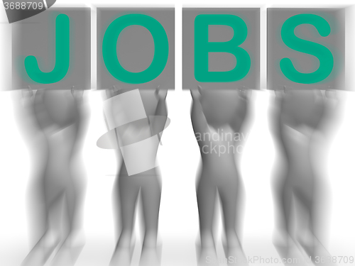 Image of Jobs Placards Shows Job Recruitment Or Employment