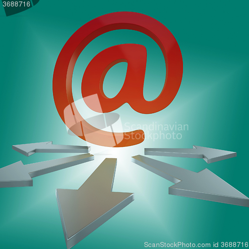 Image of Email Arrows Shows Online Letters To Customers