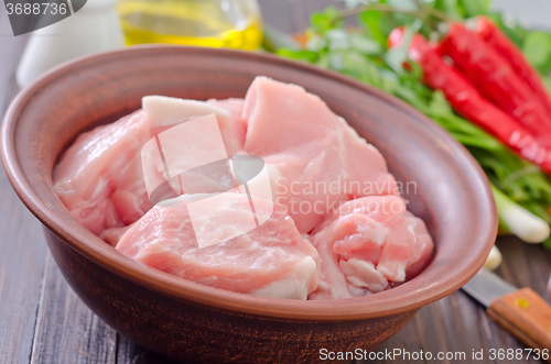 Image of raw meat and aroma spices