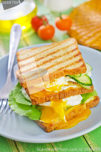 Image of egg with bread