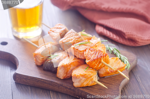 Image of salmon kebab