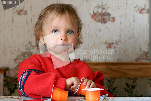 Image of Eating yogurt