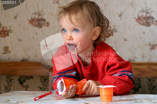 Image of Eating yogurt