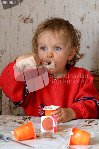 Image of Eating yogurt