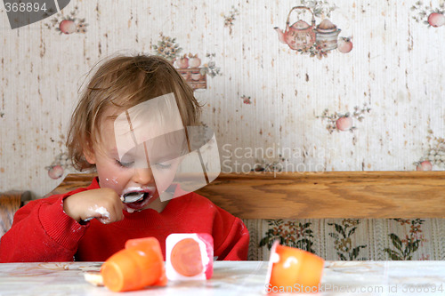 Image of Eating yogurt