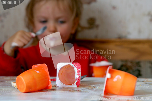Image of Eating yogurt