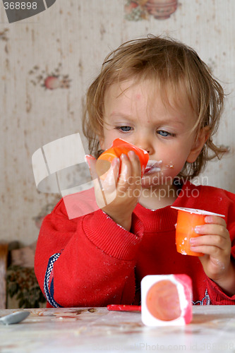 Image of Eating yogurt