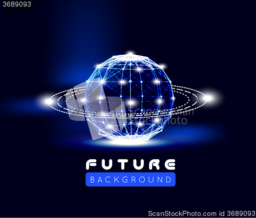 Image of Wireframe Polygonal Element vector illustration