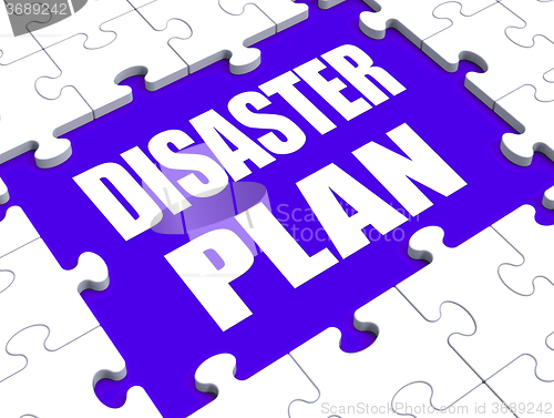 Image of Disaster Plan Puzzle Shows Danger Emergency Crisis Protection