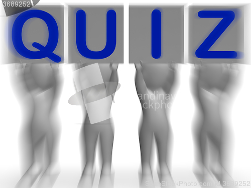 Image of Quiz Placards Means Quiz Games Or Exams