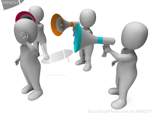 Image of Loud Hailer Character Shows Megaphone Shouting Yelling And Bully
