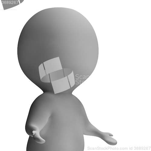 Image of Shrug And 3d Character Showing Ignorance And Incomprehension