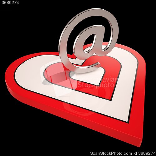 Image of Heart E-mail Shows Valentines Electronic Letter Mail