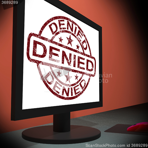 Image of Denied Computer Showing Internet Rejection Deny Decline Or Refus