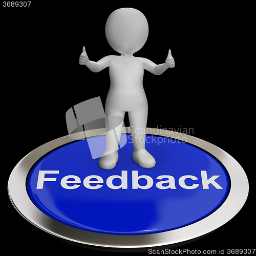 Image of Feedback Button Shows Opinion Evaluation And Surveys