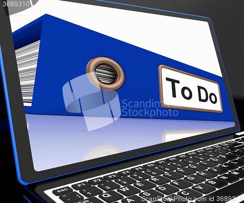 Image of To Do File On Laptop Shows Tasks List