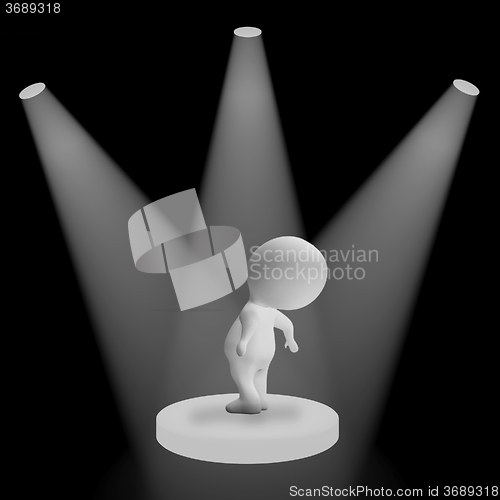 Image of White Spotlights On Character Highlighting Fame And Performance