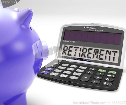 Image of Retirement On Calculator Shows Pensioner Retired Decision
