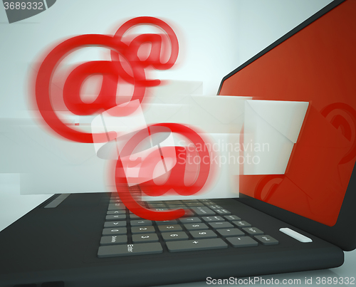 Image of Mail Signs Leaving Laptop Showing Outgoing Messages