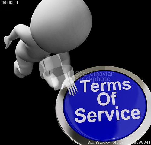 Image of Terms Of Service Button Shows Websites Agreement And Conditions