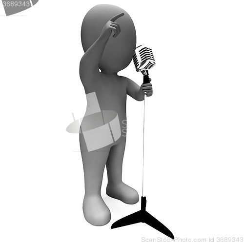Image of Singer Character Shows Music Microphone Karaoke Concert
