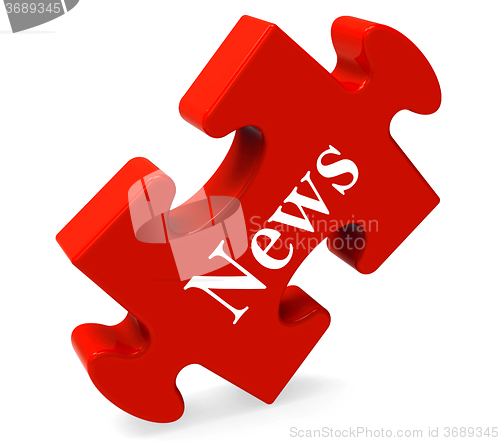 Image of News Puzzle Shows Media Journal Newspapers And Headlines