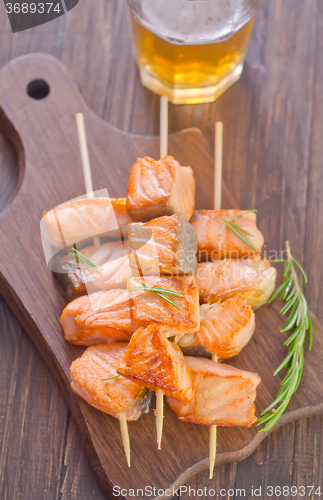 Image of salmon kebab