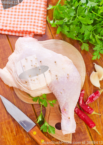 Image of raw chicken leg