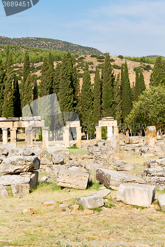 Image of   the roman temple    old   construction in  