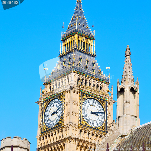 Image of london big ben and historical old construction england  aged cit