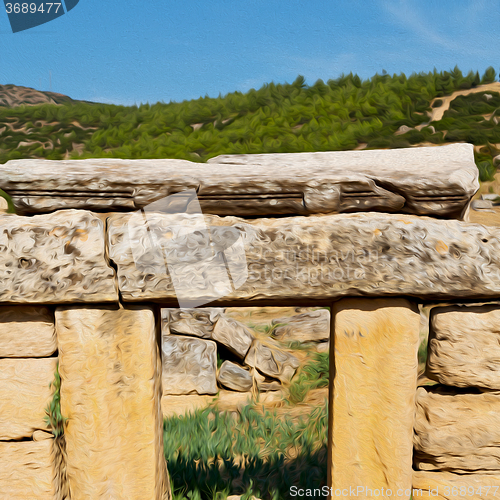 Image of and the roman temple history pamukkale    old construction in as