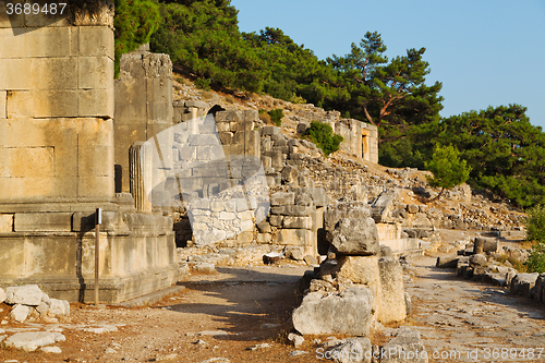 Image of  ruins stone and theatre in  antalya  arykanda  